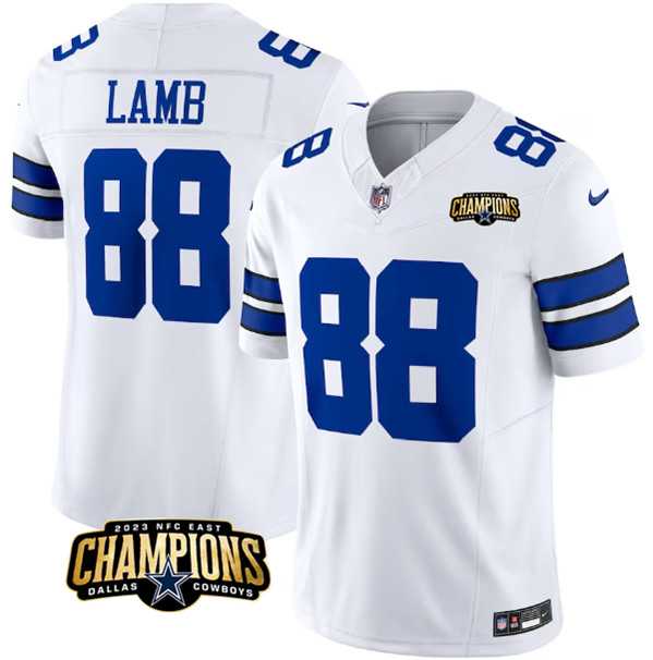 Men & Women & Youth Dallas Cowboys #88 CeeDee Lamb White 2023 F.U.S.E. NFC East Champions Patch Stitched Jersey,We sell and wholesale Men & Women & Youth Dallas Cowboys #88 CeeDee Lamb White 2023 F.U.S.E. NFC East Champions Patch Stitched Jersey on line form chian!